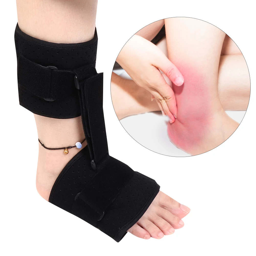 

Foot Drop Ankle Orthotic Brace Fixing Strap Splint Fracture Sprain Injury Support Wrap Black Breathable Relieve Can Wear Shoes