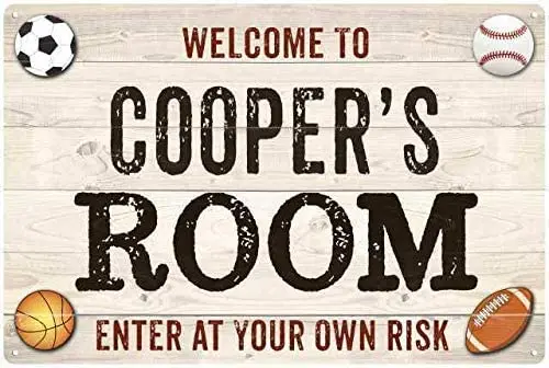

Cooper's Room Kids Bedroom Metal Aluminum Sign Wall Decor Man Cave Bar