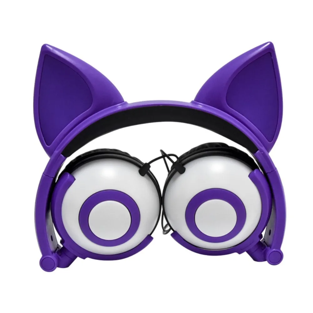 Cartoon cute cat fox ear glowing child's Foldable Flashing Glowing Gaming Headset Earphone | Электроника