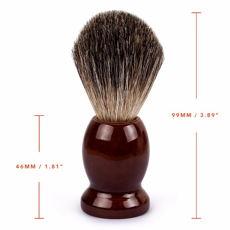 Qshave, Мужская щетка для бритья из чистого барсука, дерево,, для бритвы, двойная, безопасная, прямая, Классическая, безопасная, бритвенная щетка
