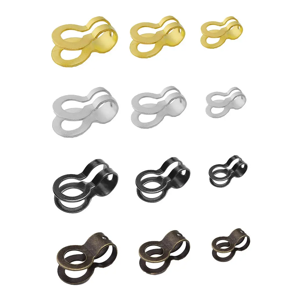 

Set Of 100 Metal Necklace Connecting Clasp Clamps Craft Jewelry Making