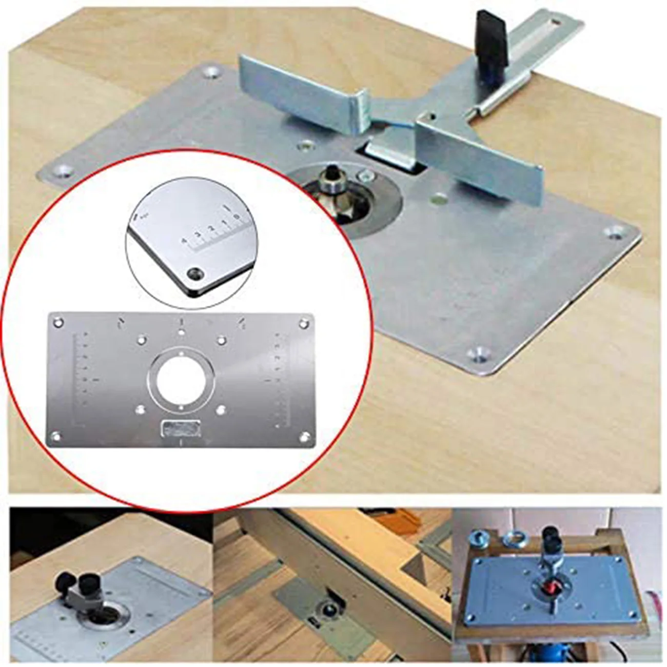 

Plastic Router Table Insert Ring Plate Router Insertion Ring And Install Screws For DIY Woodworking Engraving Machine Benches