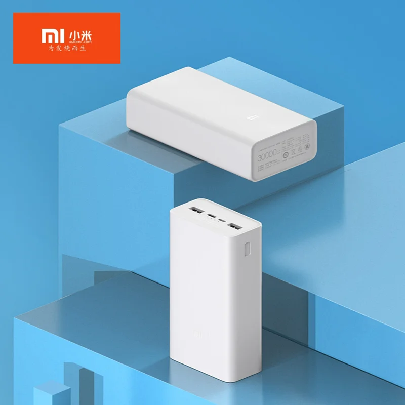 Оригинал Xiaomi Mi Power Bank 3 30000 мАч Быстрая зарядка версия Высокая емкость