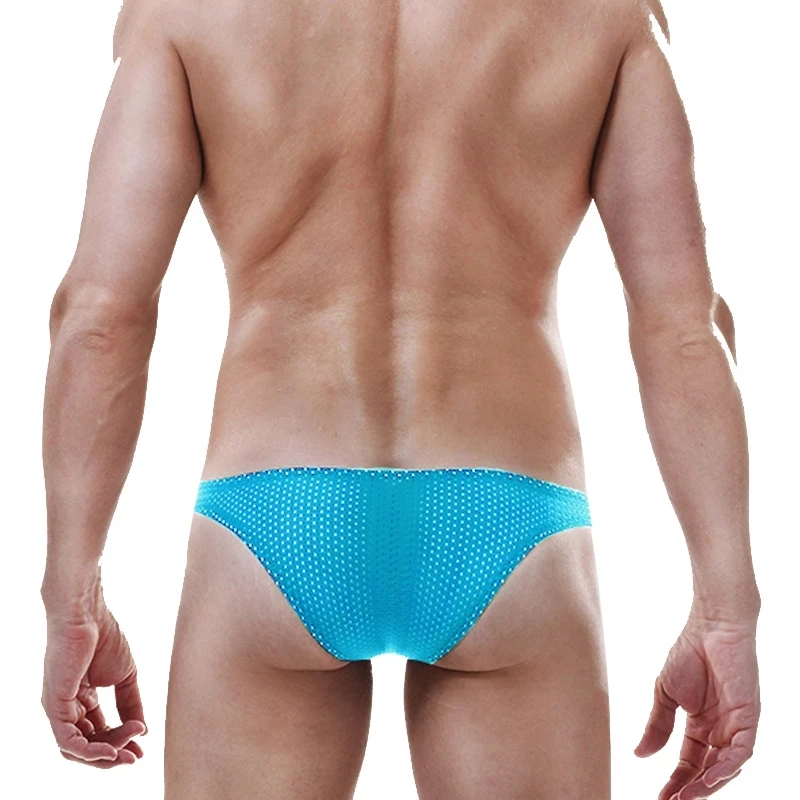 Мужские трусы брифы из вискозы черные дышащие с сетчатыми вставками тонкие