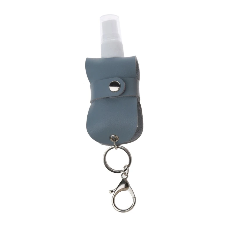 

Portable 50ml Spray Bottle Travel Mister Bottle with Leather Keychain Holder E65F