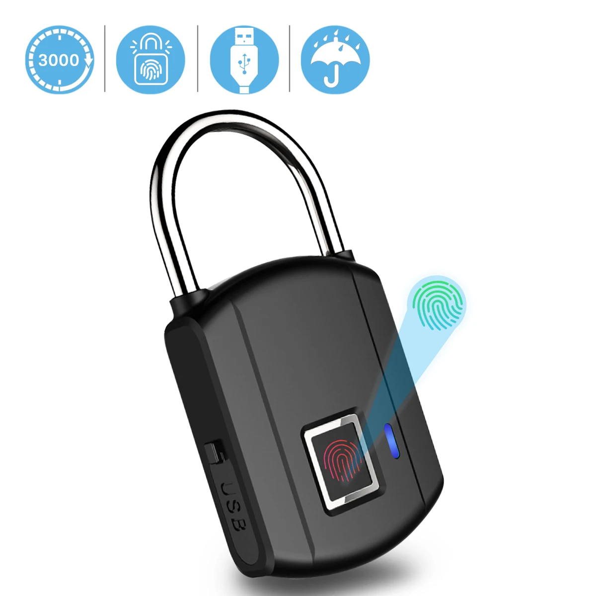 BESDER блокировка отпечатков пальцев без ключа USB Перезаряжаемый дверной замок