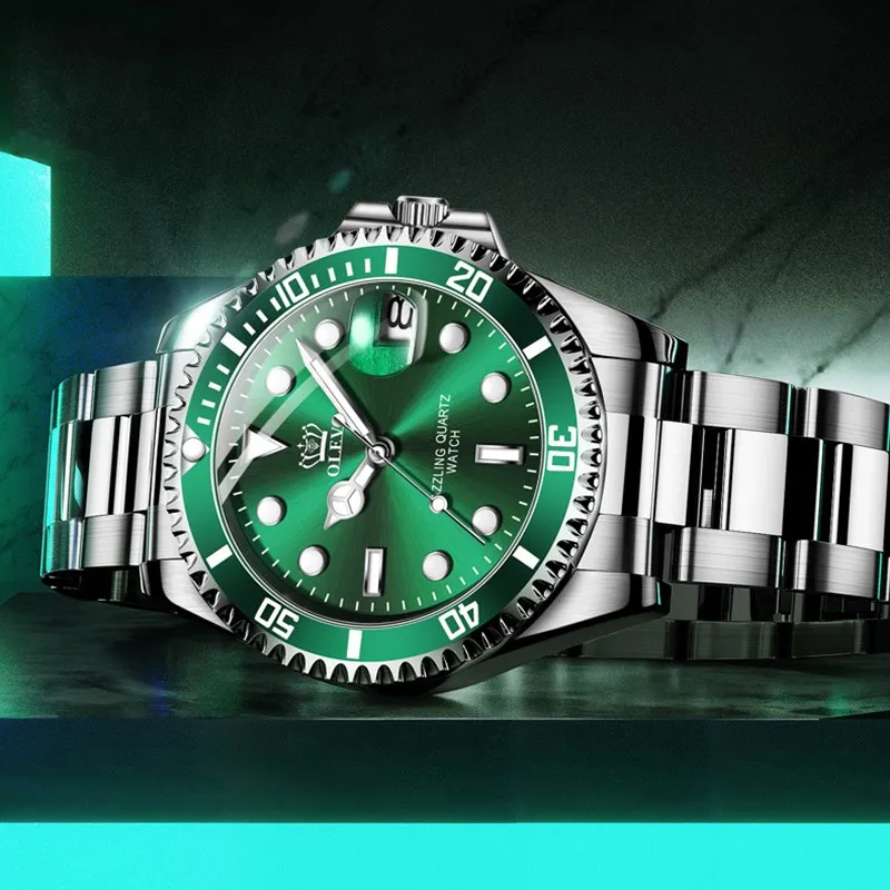 

Green Water Ghost Men's Watch 30M Waterproof Luminous Pointer Watch Sports Date Military Watches Men's Business Quartz Watch