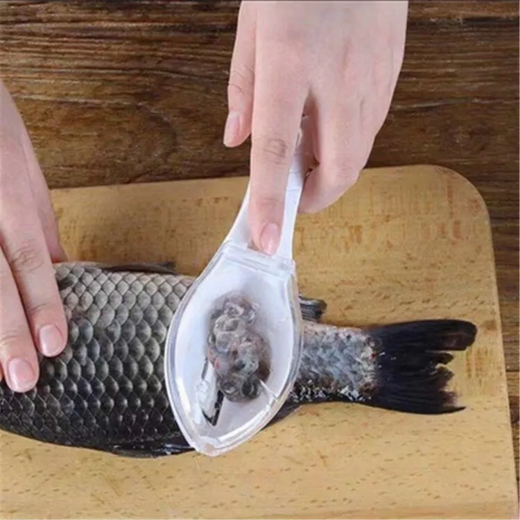 

Stainless steel fish scale scraping and grazing tool to quickly remove fish skin