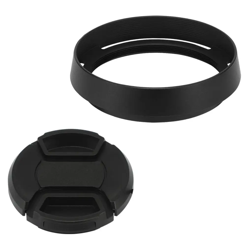 Lente de Metal Sombra com Tampa para Leica Haoge Lh-lq Capa Q-p qp Typ 116 Typ116 Câmera Preto q q2