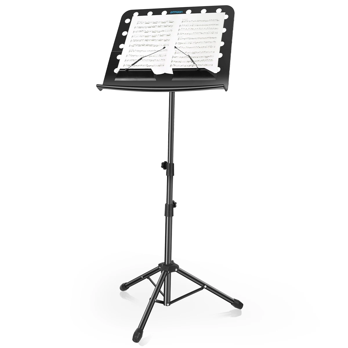

Портативная напольная подставка для музыки ammoon, подставка из металлического материала с регулируемой высотой и сумкой для переноски, черны...