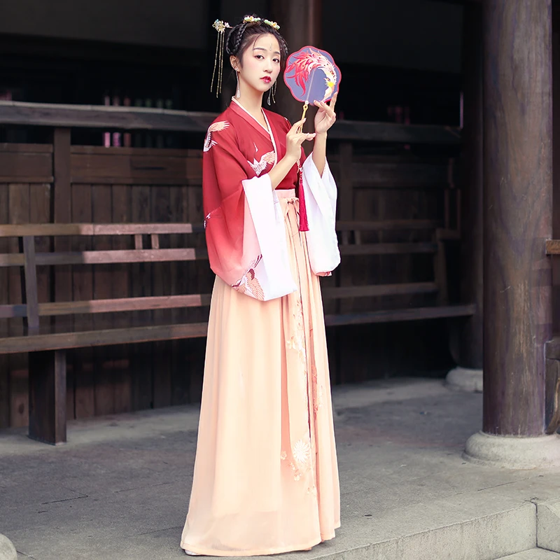 Популярный красный женский костюм ханьфу для косплея Женский рыцарский