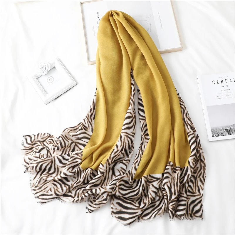 2022 женские шали дизайнерский принт Зебра в полоску Женский хлопковый шарф хиджаб