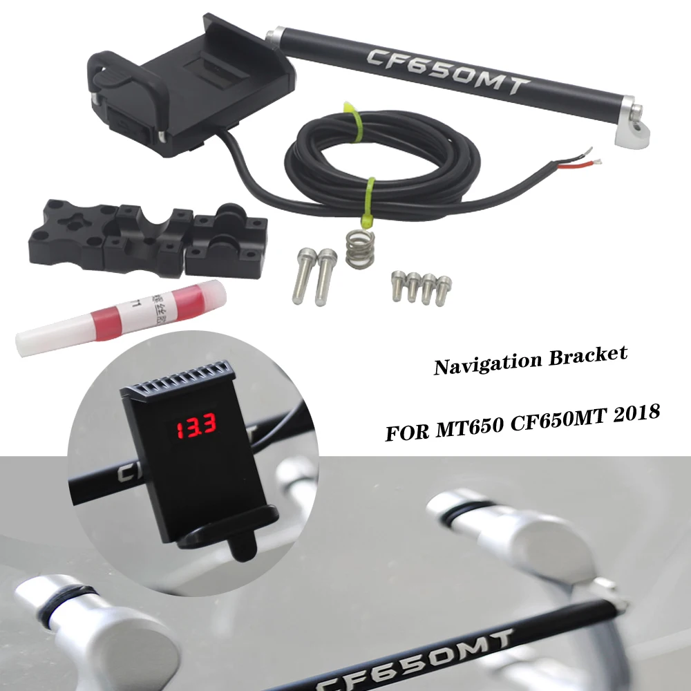 FOR CF MOTO 650MT 650 MT MT650 CF650MT 2018 USB Motorcycle GPS Navigation Bracket Shockproof Aluminum Alloy