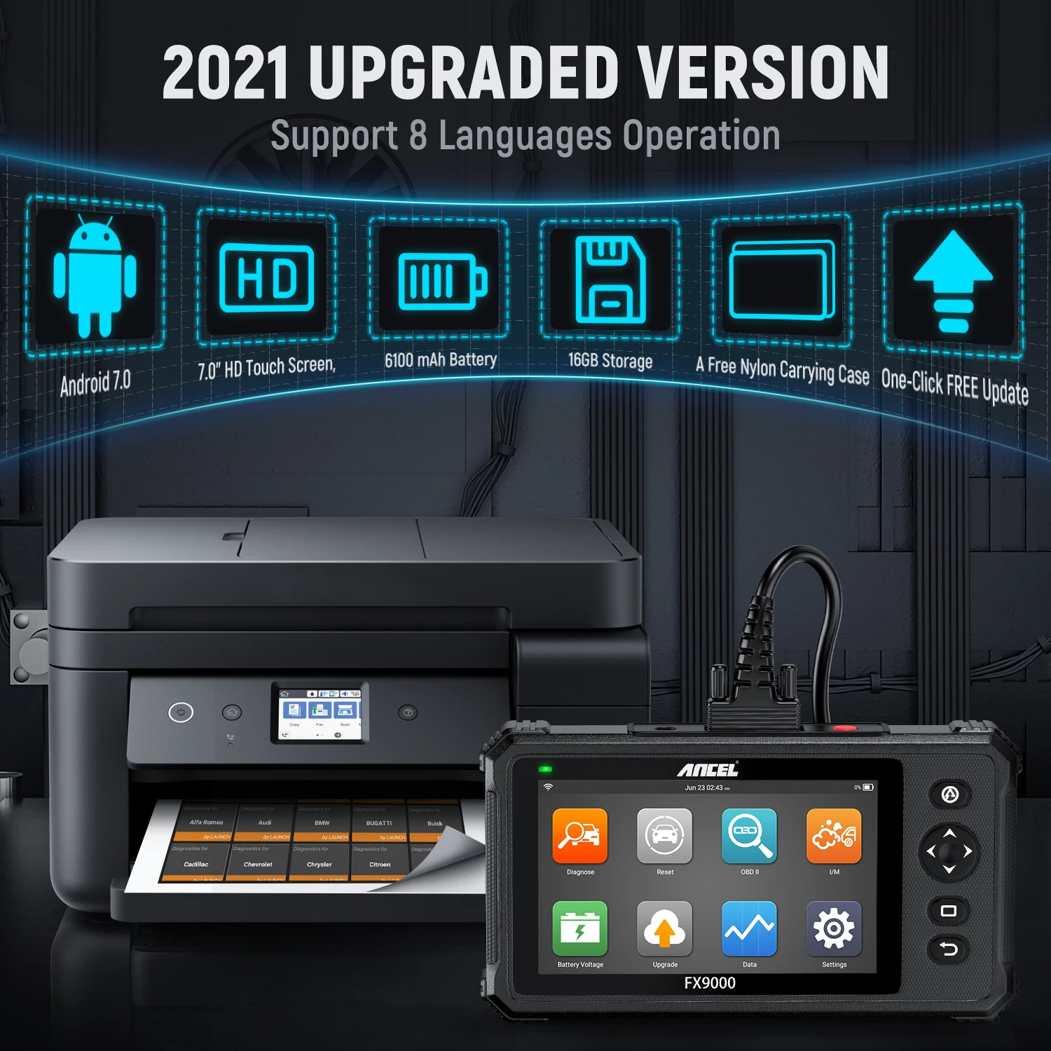 Диагностические инструменты Ancel FX9000 OBD2 профессиональный Автомобильный сканер