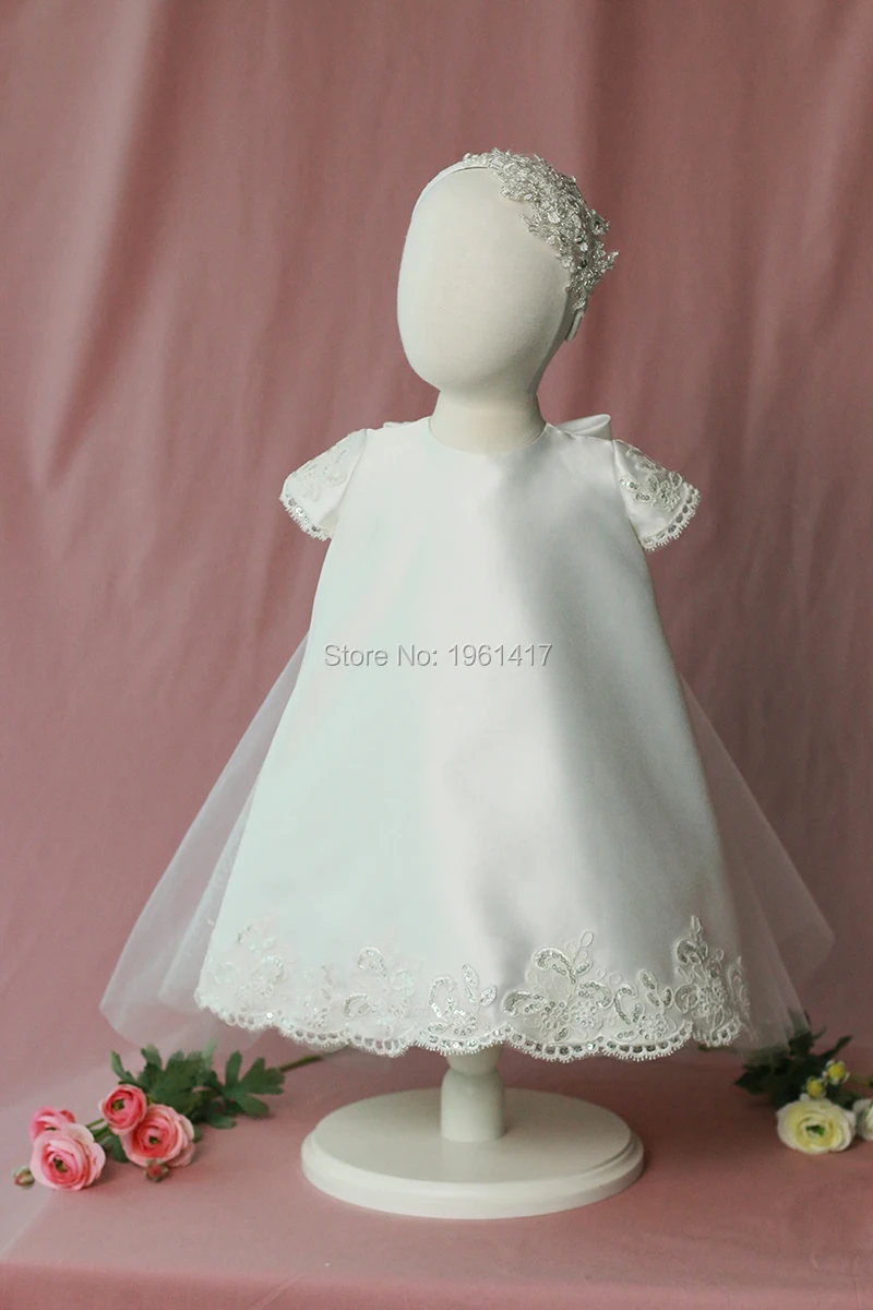 

Newborn Baptism Girl's Children's Graduation Revelry Luxurious Dress Appliques Formal Dresses Satin Material