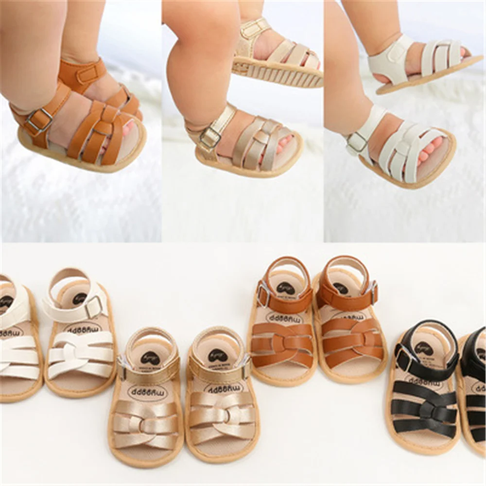 

Baby Sandals Infant Girl Shoes Toddler Newborn Summer Soft Toddler Sandals PU Non-slip Shoes 0-18M
