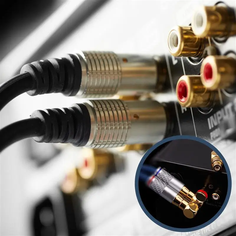 

1pc RCA Audio Splitter Connector Shape Copper AV Audio Splitter Plug