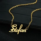 Стильное ожерелье с именем на заказ, модное изысканное ожерелье из нержавеющей стали с гравировкой букв кулон-табличка с именем, модное минималистичное