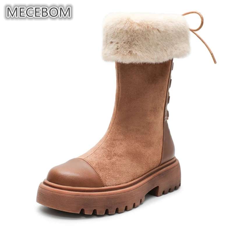 Новинка 2019 года зимняя женская обувь на меху модные зимние сапоги до середины