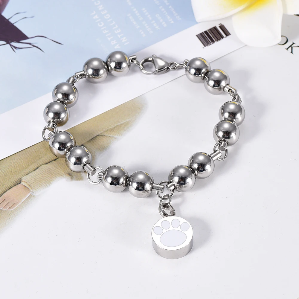 

IJB5104 Heart Shaped Stainless Steel Cremation Pendant for Ashes Urn Beads Souvenir Grey Keepsake Necklace Jewelry