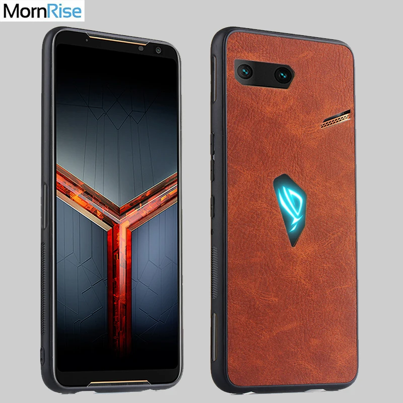 New Fashion PU leather Back Cover For Asus ROG Phone II ZS660KL ROG2 Case Silicone Soft Edge TPU Inside Cute Bags Fundas | Мобильные
