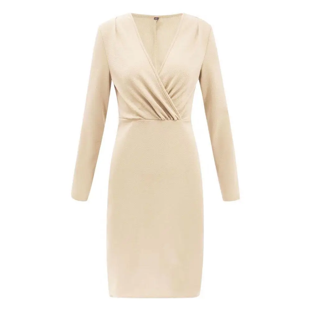 Женское винтажное облегающее платье LUZUZI вечернее с длинным рукавом и глубоким