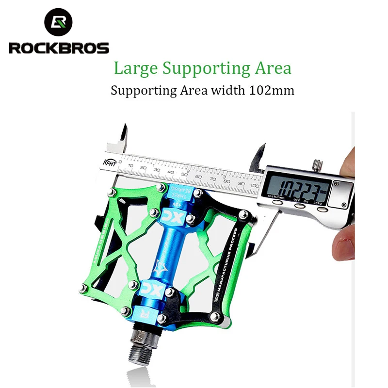 ROCKBROS CNC алюминиевый сплав велосипедные педали Ультралайт анти-скольжение на горном велосипеде педали, герметичный Подшипник велосипед MTB плоский велосипед Запчасти