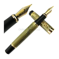 jinhao fountain pen medium nib supplies descendants of the dragon brassy writing office school home writing gift pen