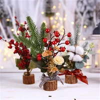 new artificial flower leaf decoration gift crafts small artificial plant desktop home decor festival party christmas ornaments