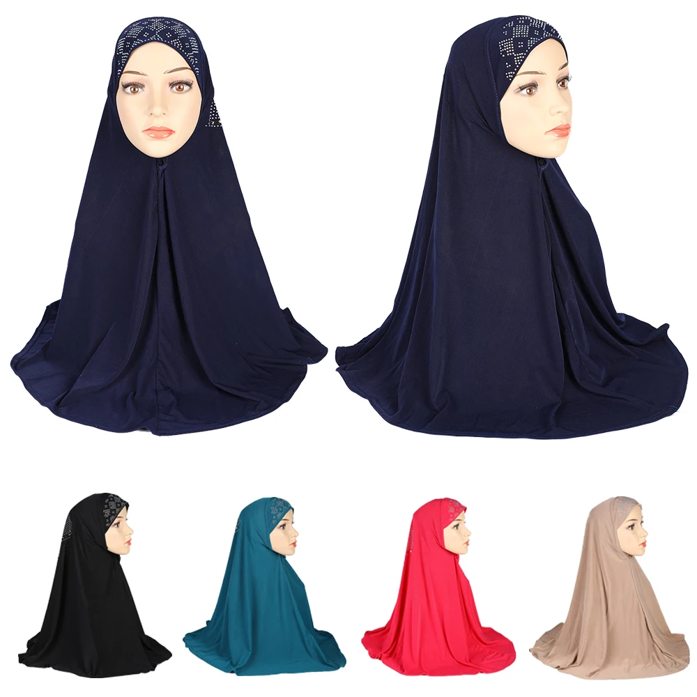 Цельный головной убор Amira Hijab Стразы мусульманский женский готовый к ношению