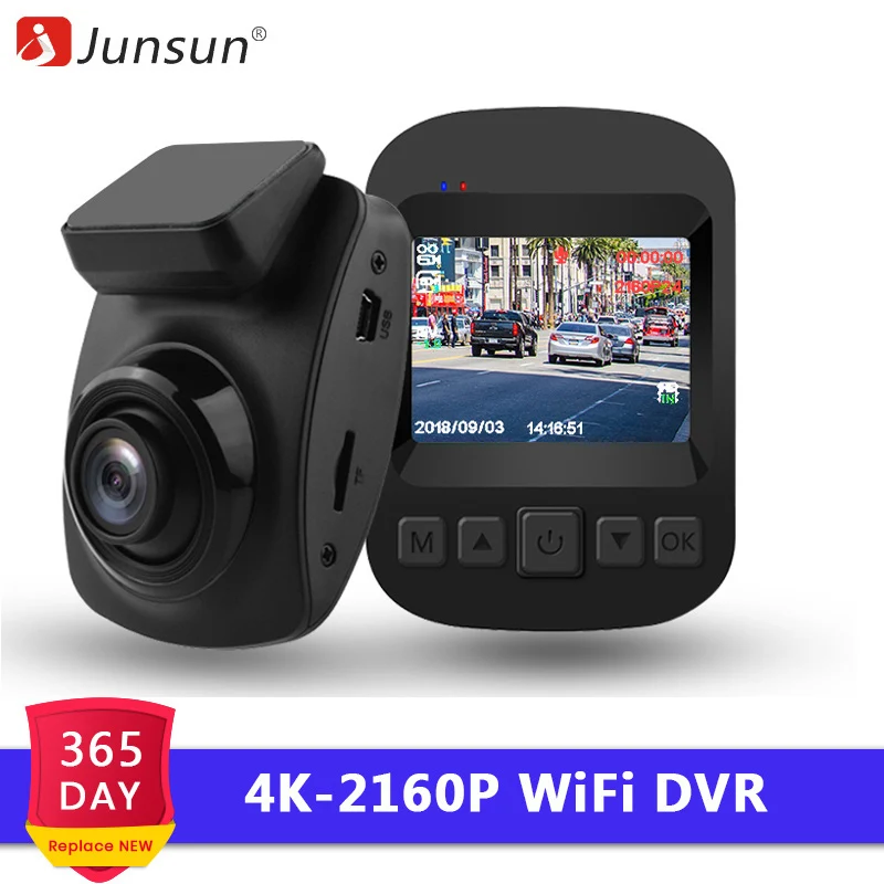 Junsun S66 WiFi Автомобильный видеорегистратор 4K 2160P Ultra HD рекордер видеорегистратор Dashcam монитор парковки ночное видение NTK 96660 видеонаблюдение