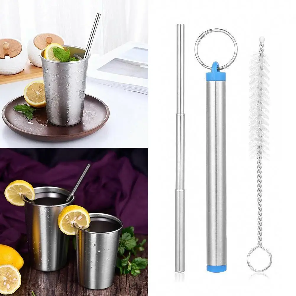 

Collapsible Portable Foldable Metal Straws Drinking Straw Accessories Folding Travel Straw Fold Steel Reusable Ba T1V7