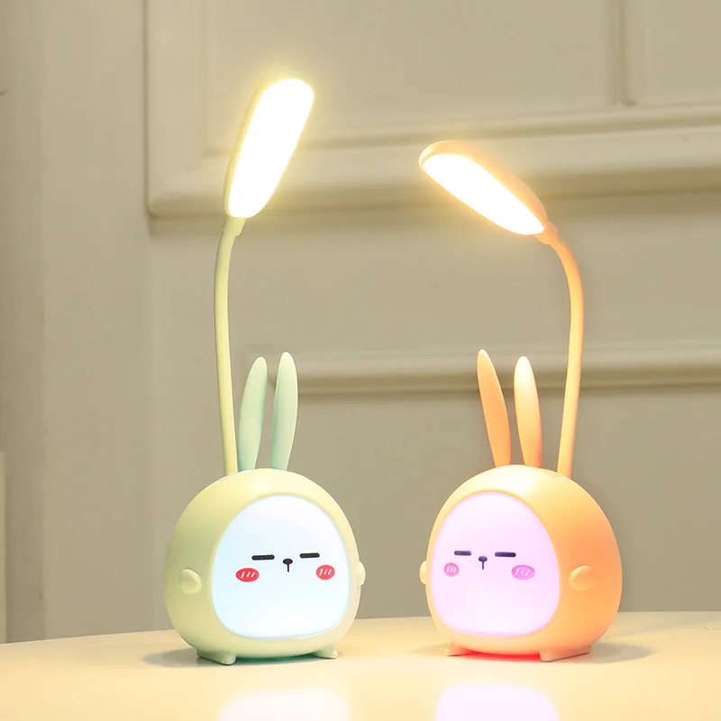 

Cute Cartoon Animal Table Lamps Desk Study Lamp Dormitory Bedside Learning To Read Lampe Led Three Level Dimming Table Lamp