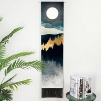 japanese style sun mountain tapestry with tasseles hippie wall hanging for bedroom art wall cloth carpet home decoration gift