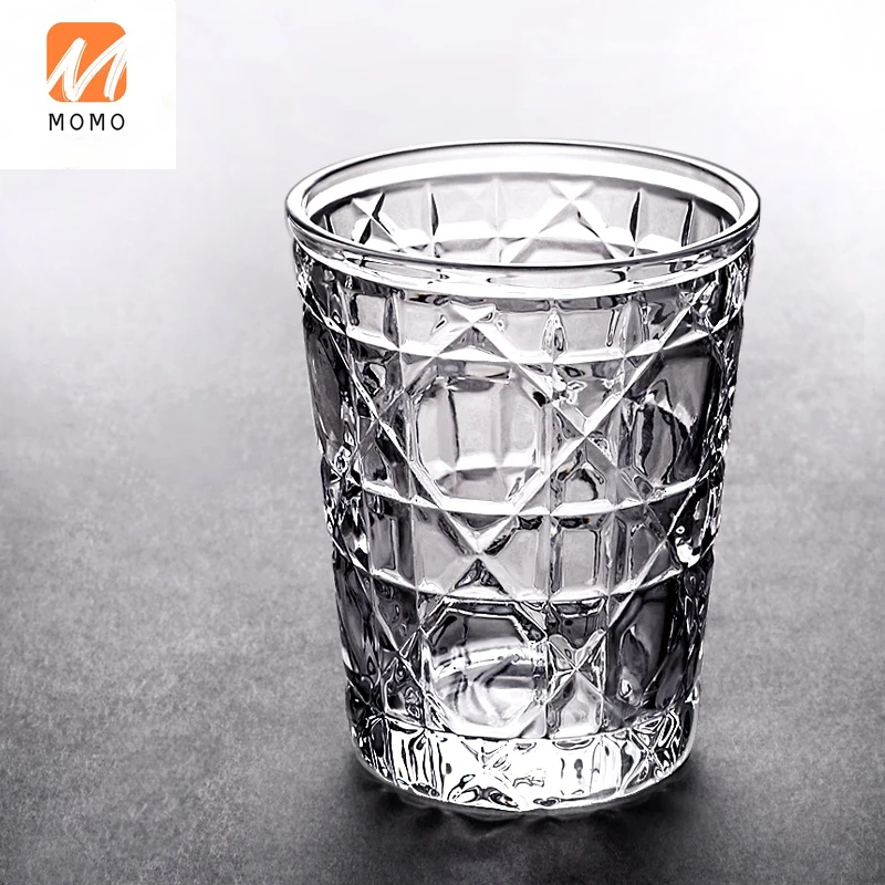 

Glass Flower European Style Retro Domestic Water Cup Thickened Wine Glass Beer Ste Milk Iced Coffee Cup