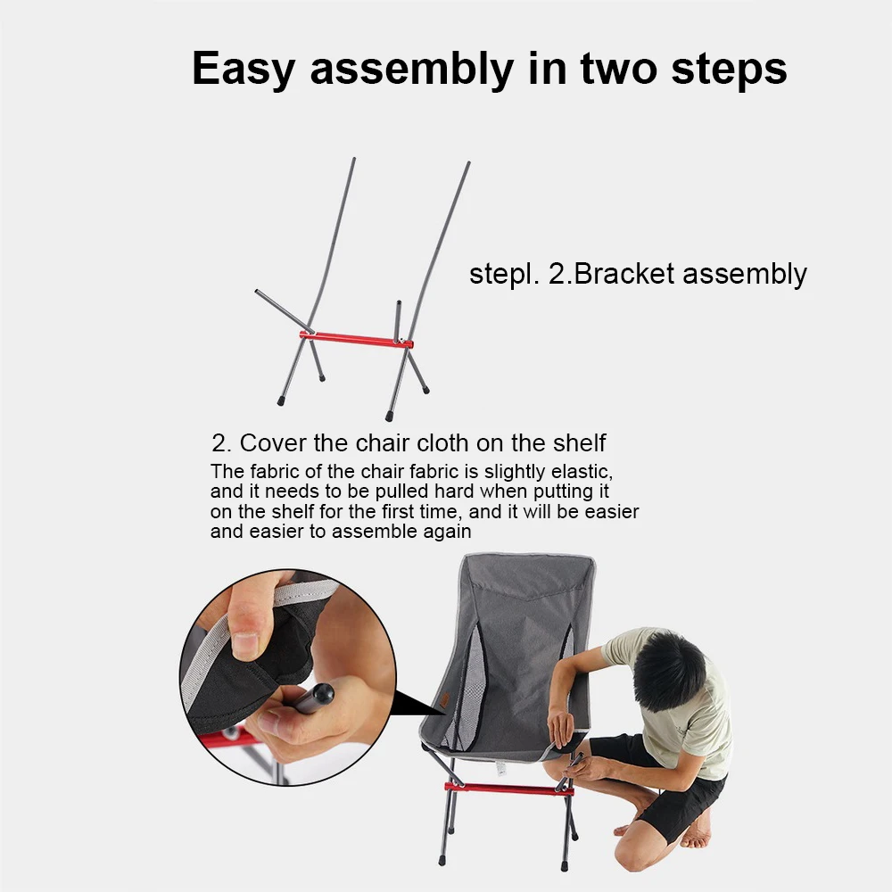 

Travel Folding Chair with Backrest Fishing Chair Portable Aluminum Alloy Non-slip Camping Chair Beach Hiking Picnic Chair