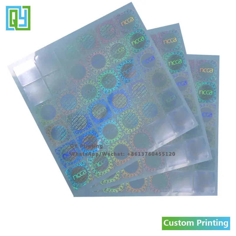 10000 шт. прозрачные наклейки-голограммы 22 х22 мм