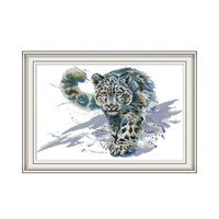 snow leopard animal paintings counted printed on canvas 14ct 11ct dmc cross stitch kits embroidery needlework set diy home decor
