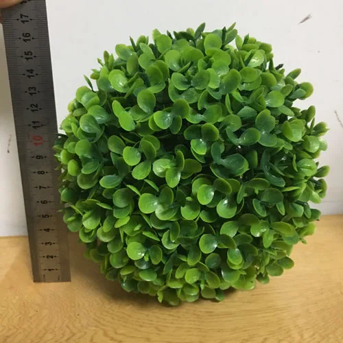 16cm green 10-16 см Пластиковый Топиарий в форме шара, искусственный подвесной травяной шар для сада, дома, Рождества, дня рождения, свадьбы, украшения. Искусственная растения - Цвет: 16cm green