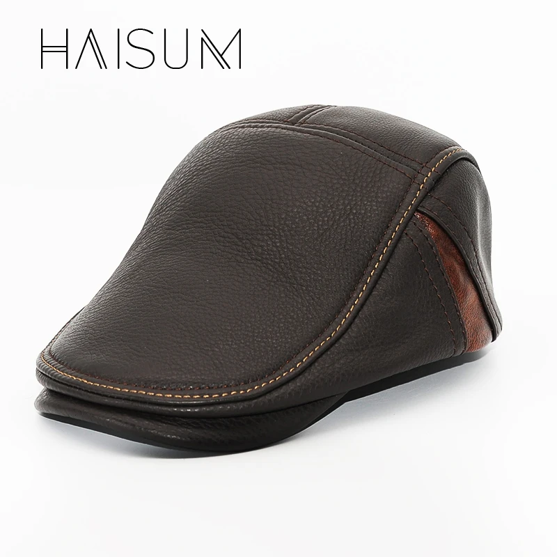 Кепка газетчика из натуральной кожи для взрослых модель Cs54 2018|brand cap|cap brandmens baseball |