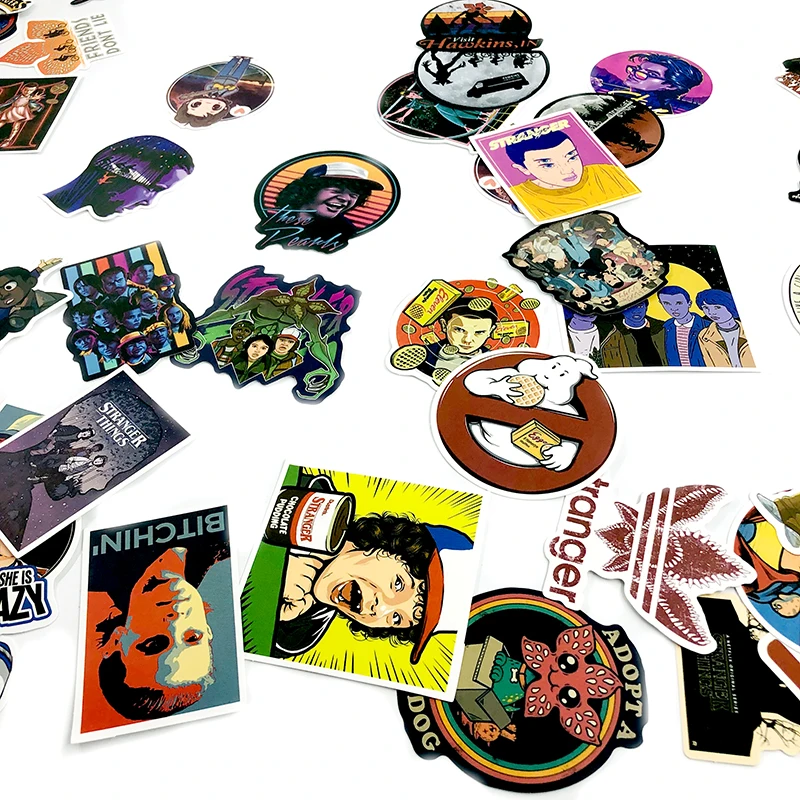 

B 50Pcs Stranger Graffiti Sticker Forskateboard Guitar Motorcycle Luggage Car Decorative Toy Furniture Computer