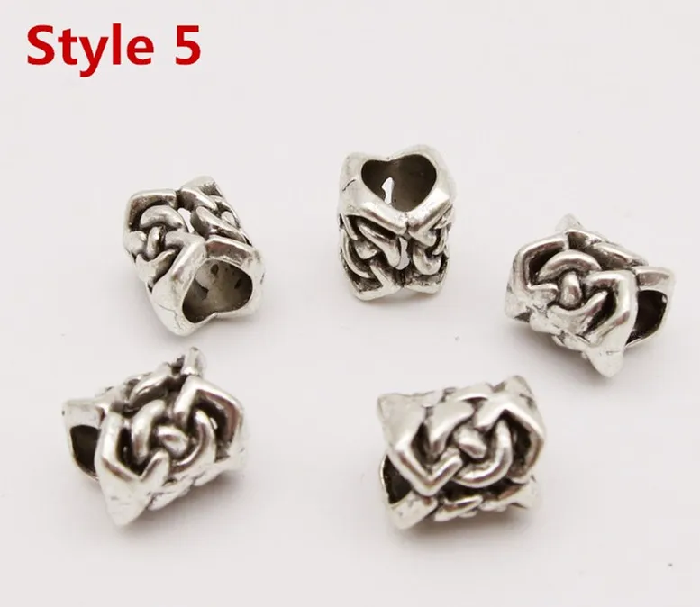 5pcs Style 5 5 шт./упак. разных 5 видов стилей, подвязанные лентой, с объемной волной, бороды, дредлоки, для увеличения объема, бусины кольца трубки около 5-5,2 мм Внутреннее отверстие ювелирные изделия - Цвет: 5pcs Style 5