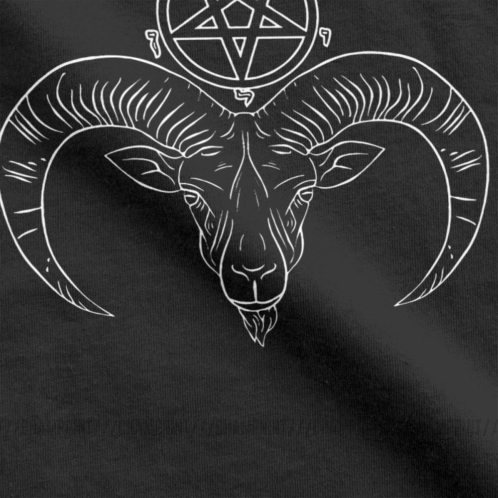 Мужская классическая футболка топы Baphomet из чистого хлопка Забавные футболки с