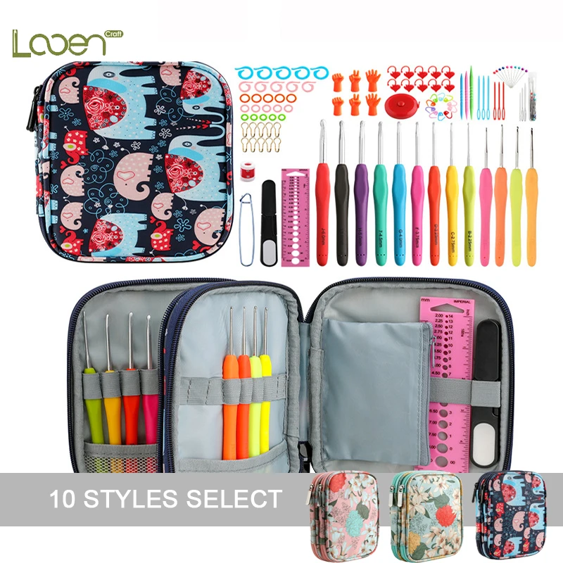 

New Soft Handle Aluminum Yarn Knitting Needles Sewing Tool Kits Ergonomic Grip Set Home Sewing Accessories