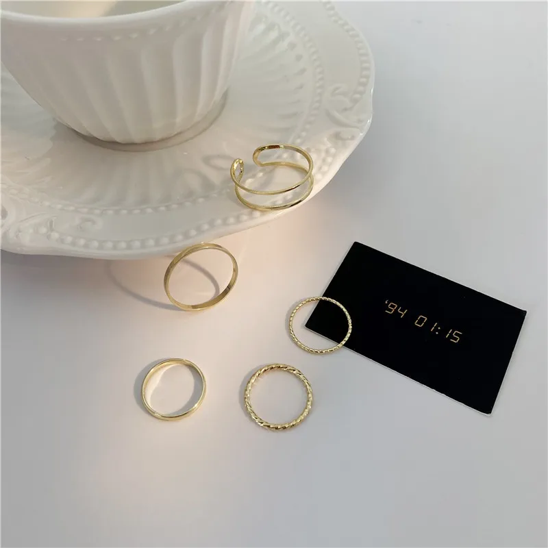 Набор женских геометрических колец 6 шт. в стиле панк | Украшения и аксессуары