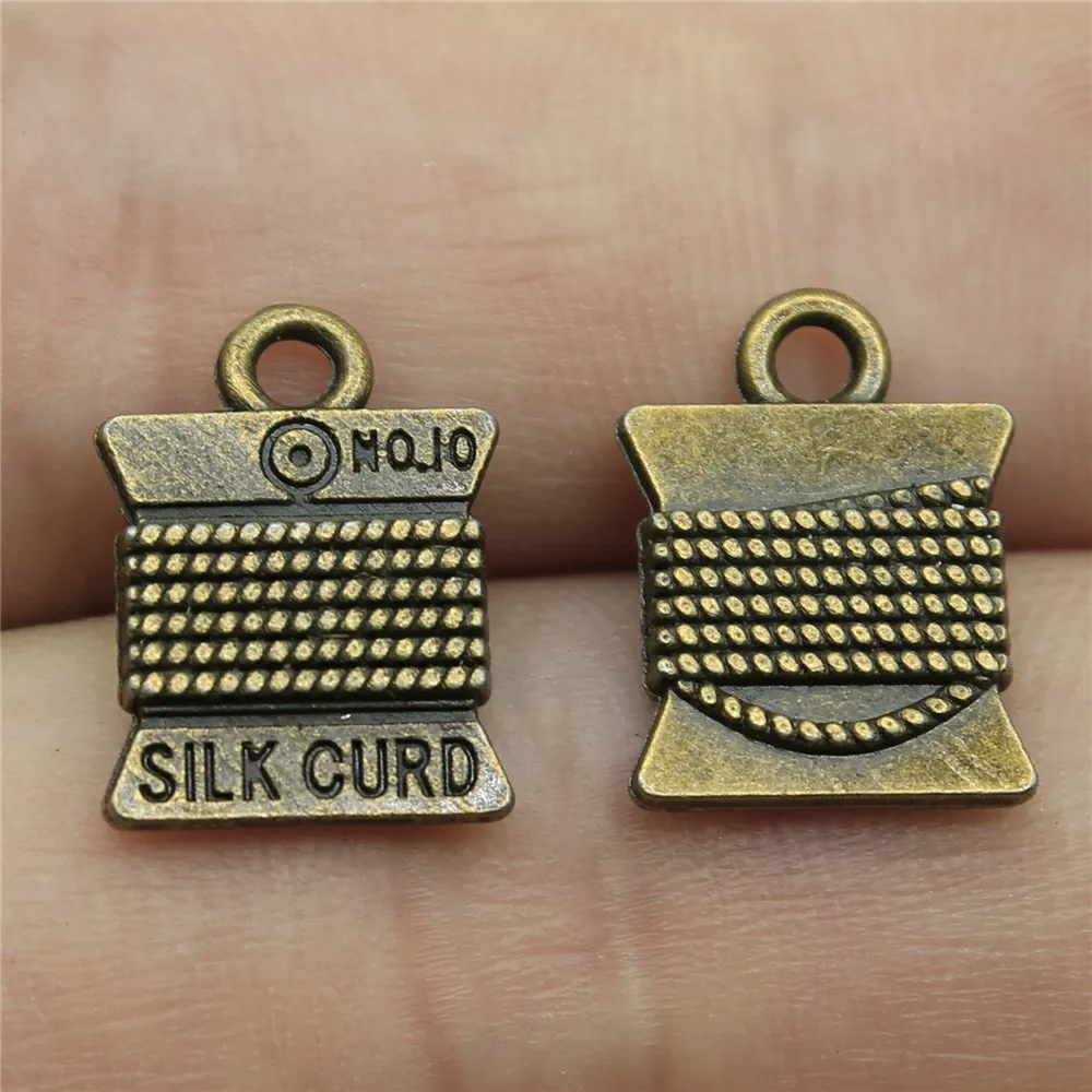 WYSIWYG 20 шт 15x11mm Винтаж Шелковый Творог Шарм Для Ювелирных Изделий Античный