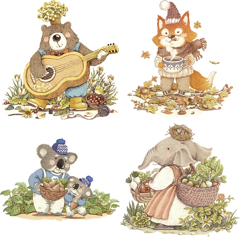 

Три Ratels QC411 ручная живопись сказка лес иллюстрации серии Теплые настенные наклейки искусство детская декорация наклейки