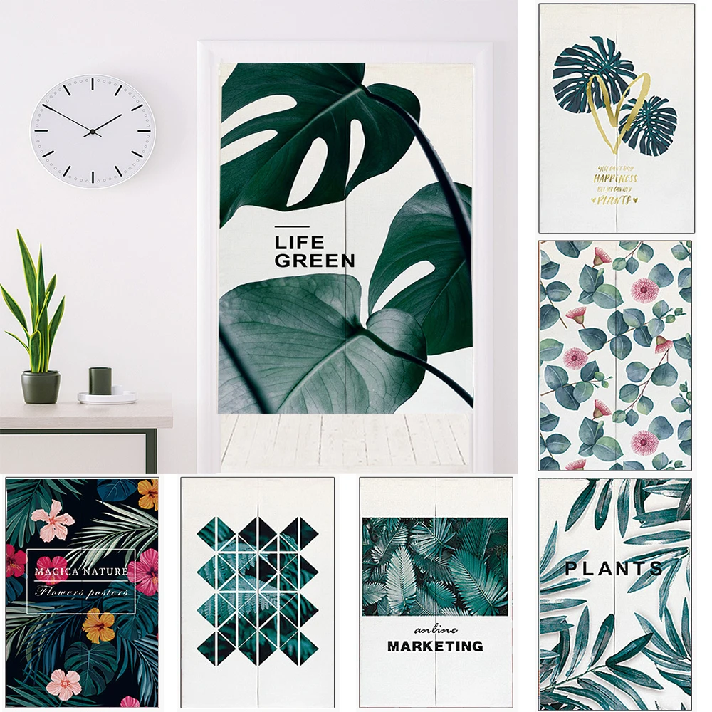 

Японский Норен Дверной Шторы нордическое зеленое растение для Кухня Спальня Ресторан украшения фэншуй по Вашему заказу висит Шторы s