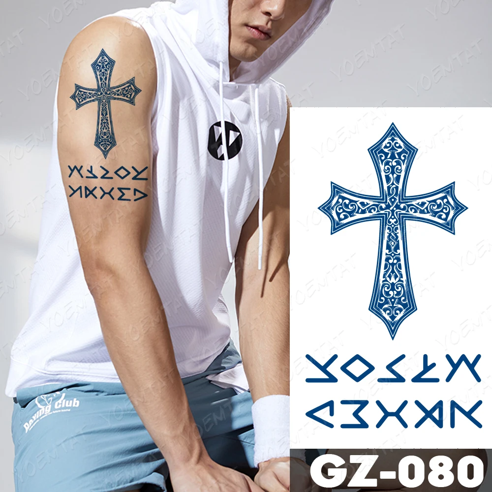 

Juice Lasting Waterproof Temporary Tattoo Sticker Cross Arabic Letter Scorpion Flash Tattoos Women Totem Body Art Fake Tatto Men