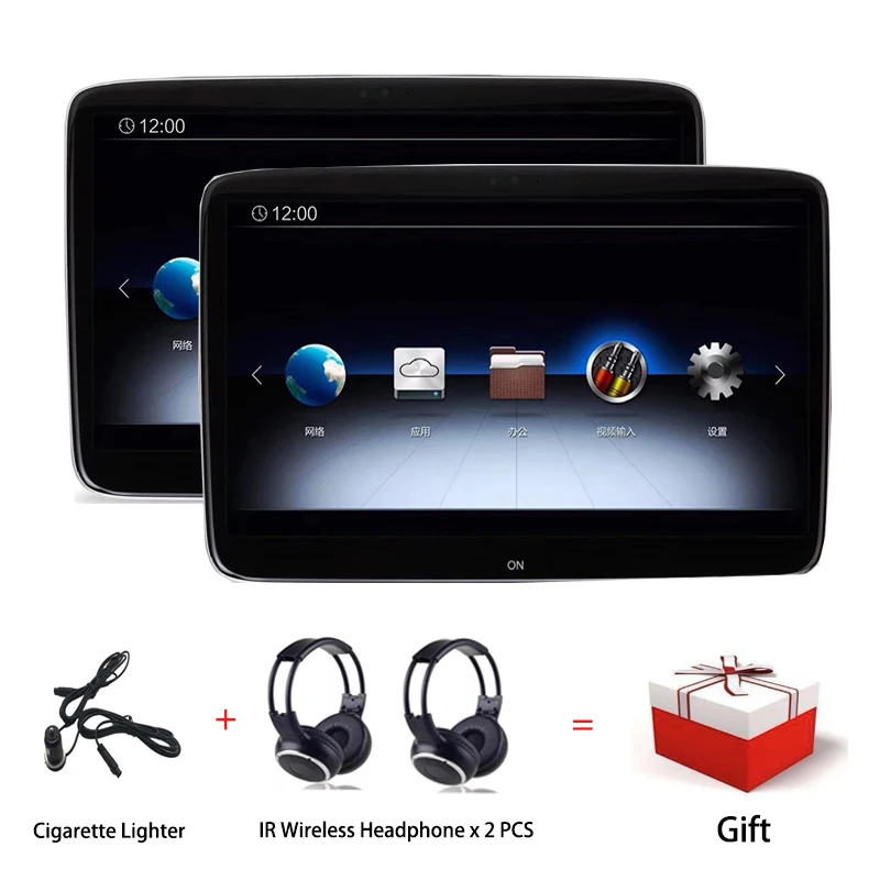Two pcs 11,6 дюймов 1920X1080 4K HD полный сенсорный экран Android 8,1 Автомобильный подголовник монитор для Mercedes заднего сиденья развлекательная система - Цвет: Two pcs